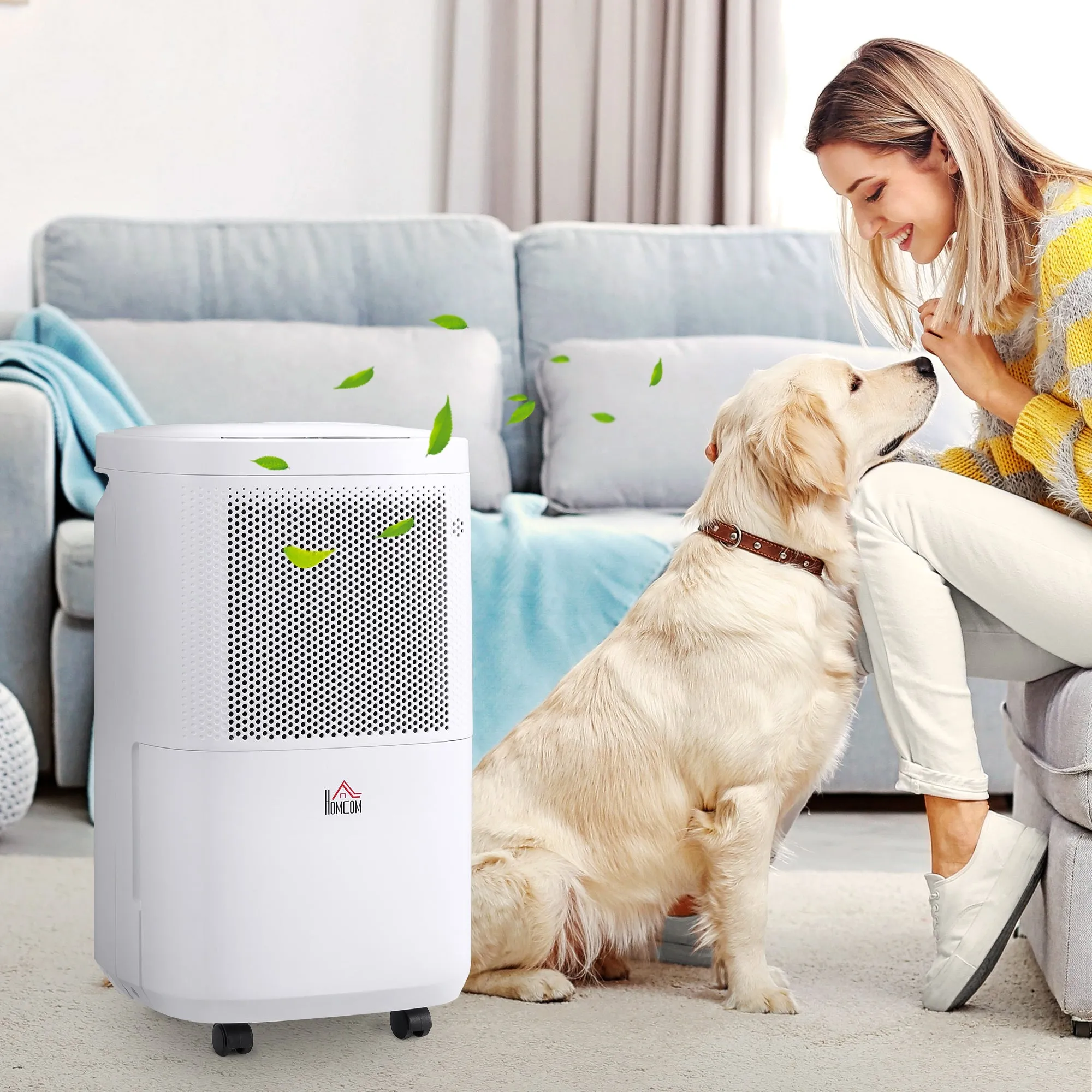 10L/Day 2200ML Portable Quiet Dehumidifier with WiFi Smart App Control, Electric Moisture Air Dehumidifier for Home Laundry Basement