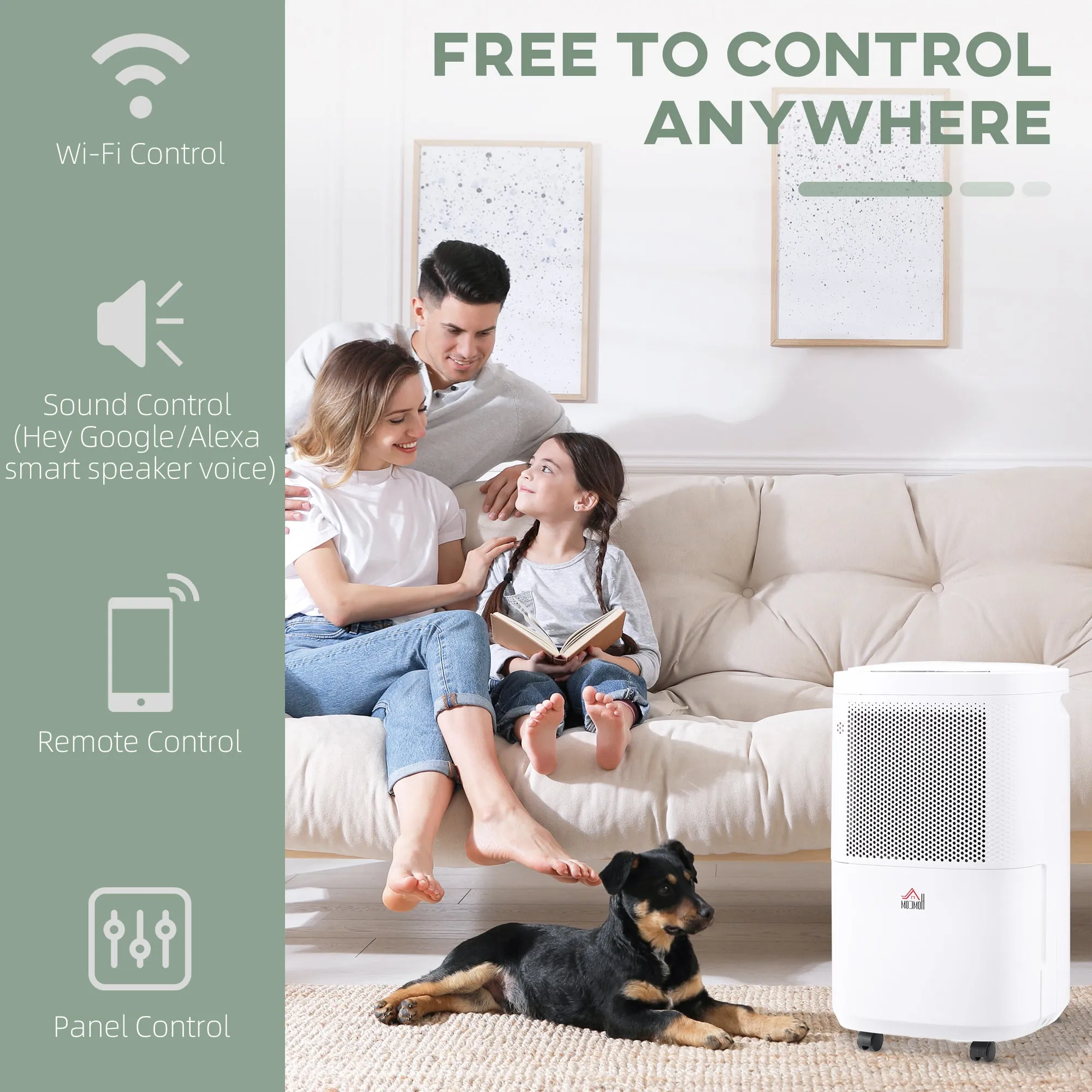 10L/Day 2200ML Portable Quiet Dehumidifier with WiFi Smart App Control, Electric Moisture Air Dehumidifier for Home Laundry Basement