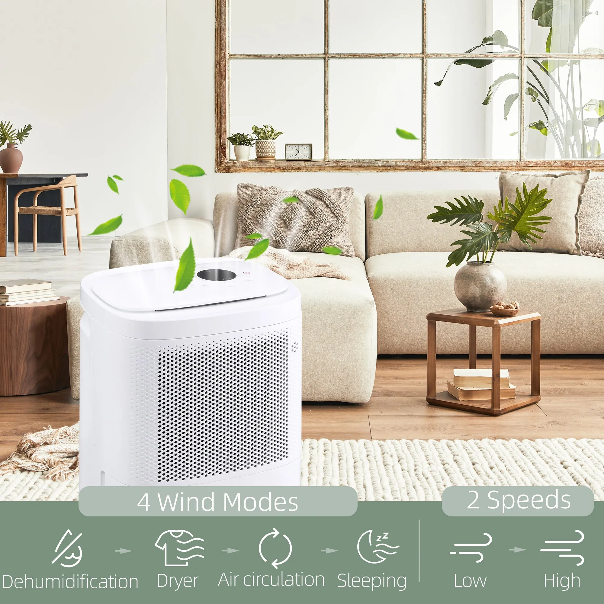 10L/Day 2200ML Portable Quiet Dehumidifier with WiFi Smart App Control, Electric Moisture Air Dehumidifier for Home Laundry Basement