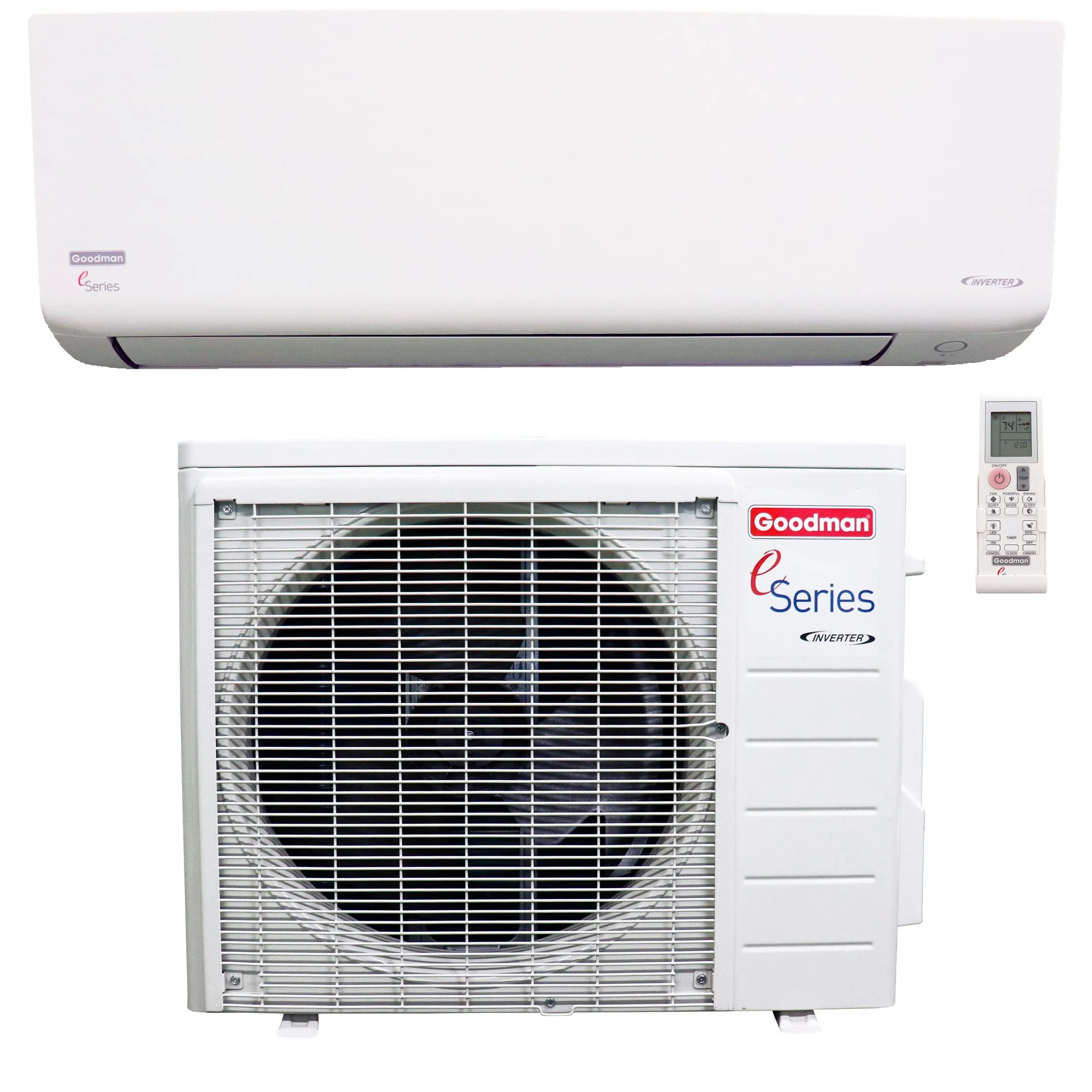 12,000 BTU Goodman 18 SEER2 Wall-Mounted Ductless Mini-Split Inverter Air Conditioner Heat Pump (230 Volt)