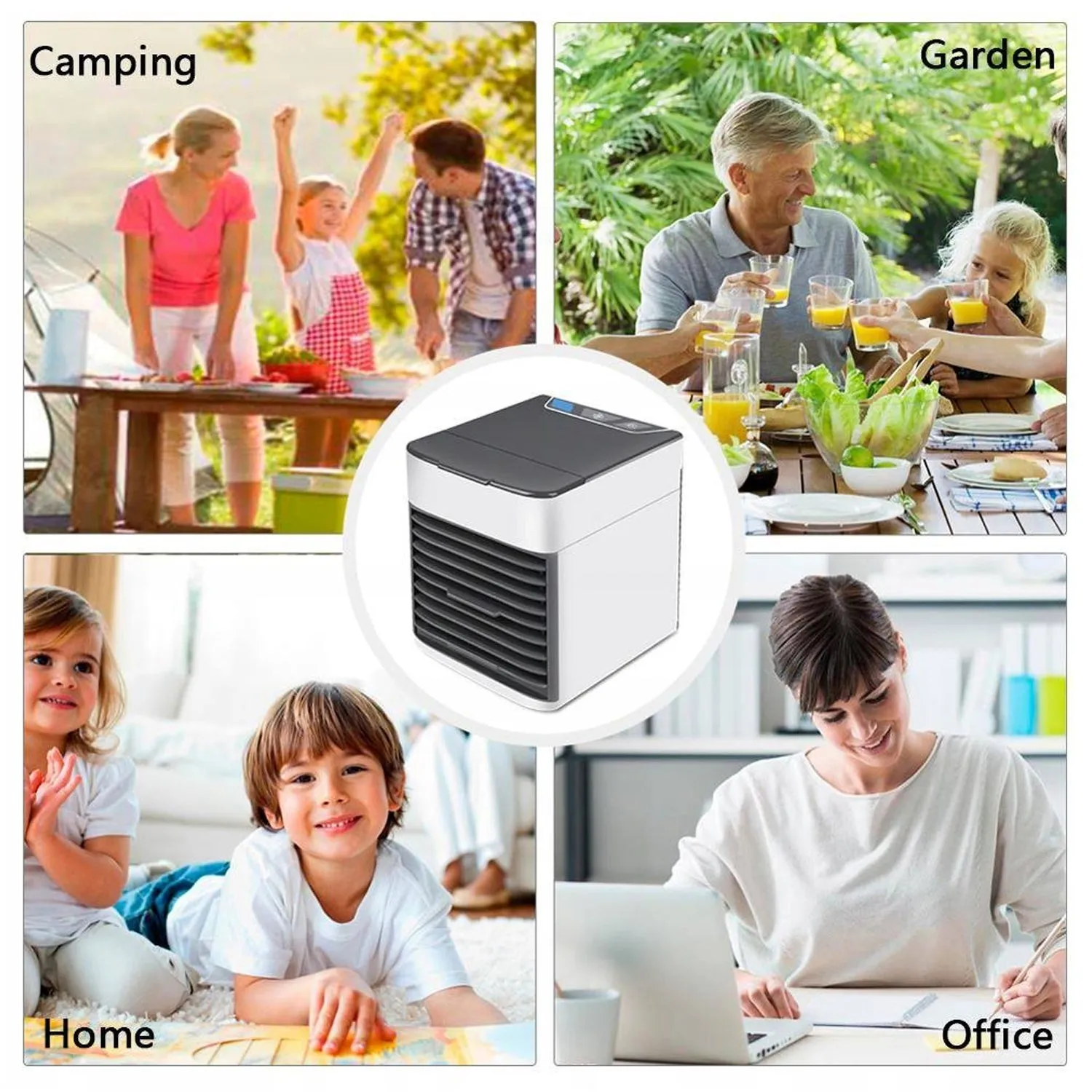 1464 Mini Portable Air Cooler, Personal Space Cooler Easy to fill water and mood led light and portable Air Conditioner Device Cool Any Space like Home Office