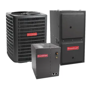 1.5 Ton 15 SEER2 Goodman Air Conditioner GSXM401810 and 96% AFUE 60,000 BTU Gas Furnace GCVC960603BN Downflow System with Coil CAPTA1818B4