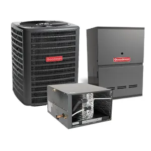 1.5 Ton 15.2 SEER2 Goodman Air Conditioner GSXH501810 and 80% AFUE 80,000 BTU Gas Furnace GCVC800803BX Horizontal System with Coil CHPTA1822B4