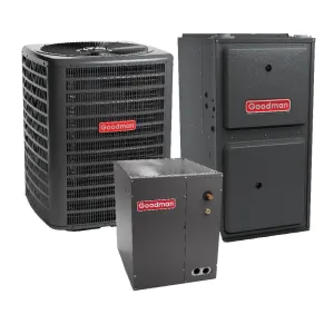 2 Ton 14.3 SEER2 Goodman Air Conditioner GSXM402410 and 92% AFUE 80,000 BTU Gas Furnace GM9S920803BN Upflow System with Coil CAPTA2422B4