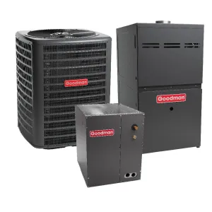 2 Ton 15 SEER2 Goodman Air Conditioner GSXM402410 and 80% AFUE 80,000 BTU Gas Furnace GMVC800804CN Upflow System with Coil CAPTA2422C4