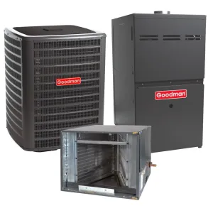 2 Ton 17.2 SEER2 Goodman Air Conditioner GSXC702410 and 80% AFUE 60,000 BTU Gas Furnace GMVC800604BN Horizontal System with Coil CHPTA2426B4