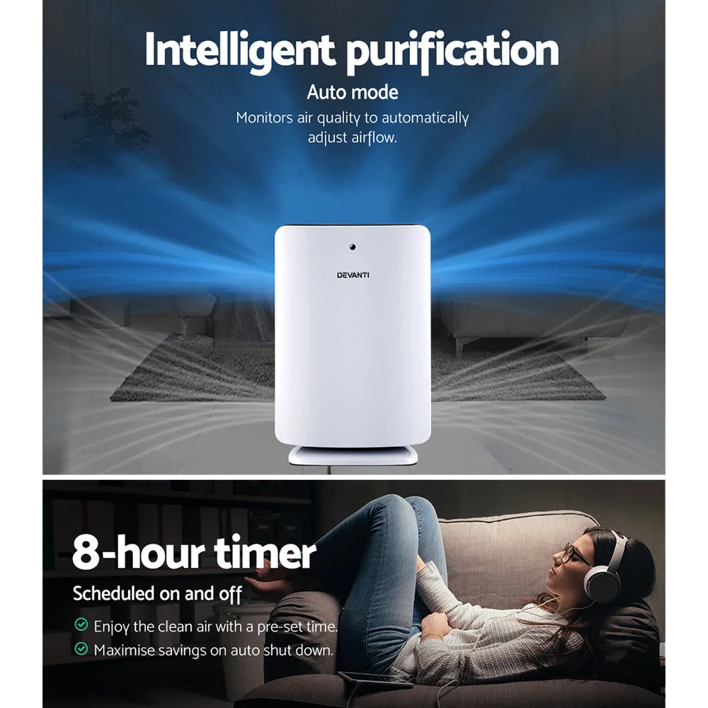 3-Stage HEPA Air Purifier w/ Ioniser, Timer & Remote - Devanti