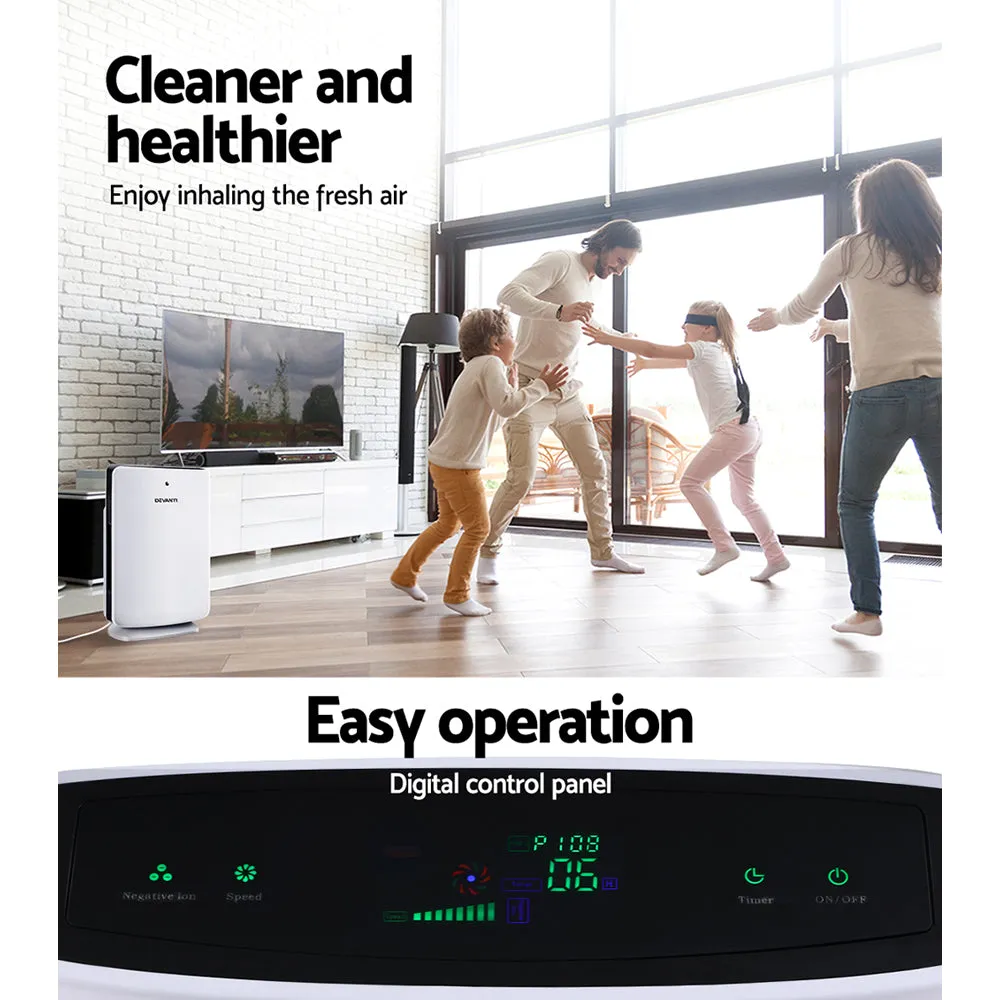 3-Stage HEPA Air Purifier w/ Ioniser, Timer & Remote - Devanti