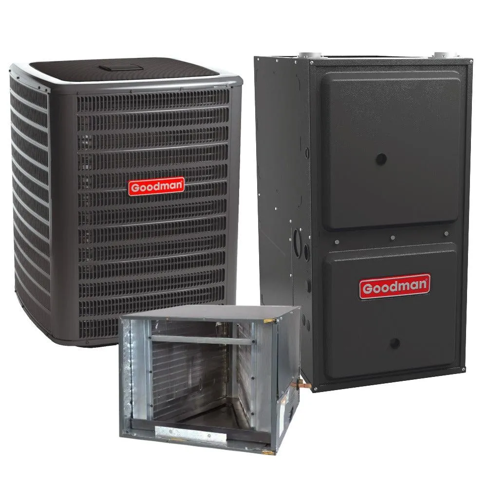 3 Ton 16 SEER2 Goodman Air Conditioner GSXC703610 and 96% AFUE 40,000 BTU Gas Furnace GCVC960403BN Horizontal System with Coil CHPTA3630B4