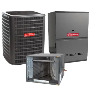 3 Ton 17.2 SEER2 Goodman Air Conditioner GSXC703610 and 80% AFUE 80,000 BTU Gas Furnace GCVC800805CX Horizontal System with Coil CHPT4860D4