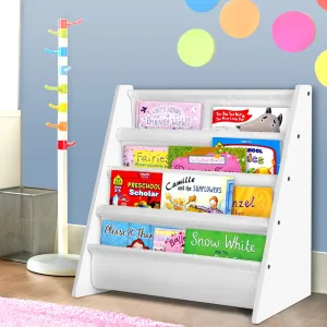 4-Tier Kids Bookshelf Magazine Rack, Non-Toxic - Keezi