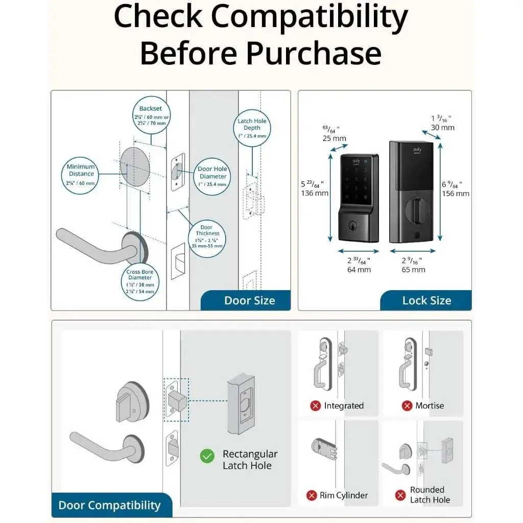 Anker Security C210 Smart Lock, 5-in-1 Keyless Entry Door Lock, T8502