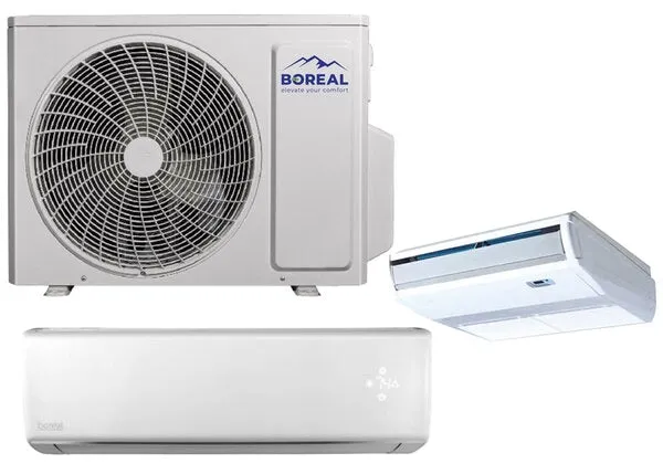 Boreal 18,000 BTU 21 SEER2 Dual Zone Wall Mounted/Universal Floor/Ceiling Mini-Split Heat Pump System (9k, 9k) 208-230V