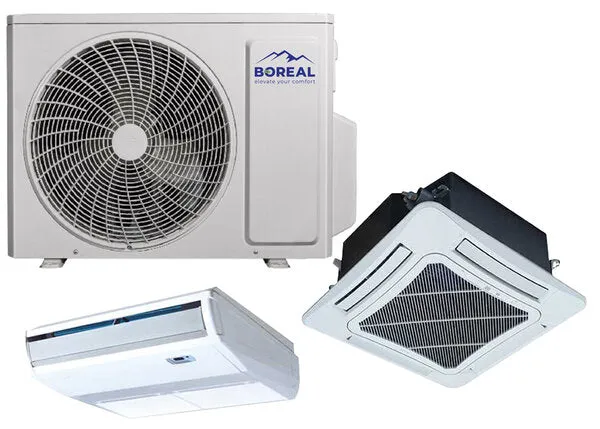 Boreal 24,000 21 SEER2 BTU Dual Zone Ceiling Cassette/Universal Floor/Ceiling Mini Split System (12k, 12k) 208-230V