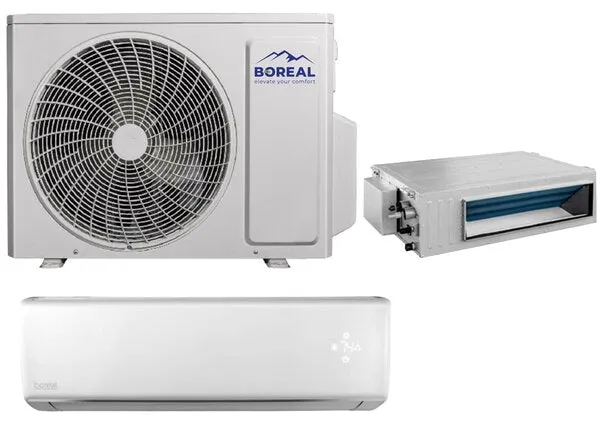 Boreal 36,000 BTU 21 SEER2 Dual Zone Wall Mounted/Slim Duct Mini Split System Mini Split System (18k, 18k) 208-230V