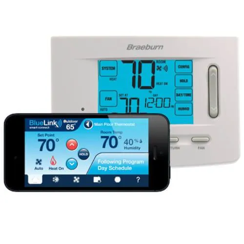 Braeburn BlueLink Model 7300 Wi-Fi Programmable Thermostat 2 Heat/1 Cool (Discontinued and now replaced by Braeburn 7205)