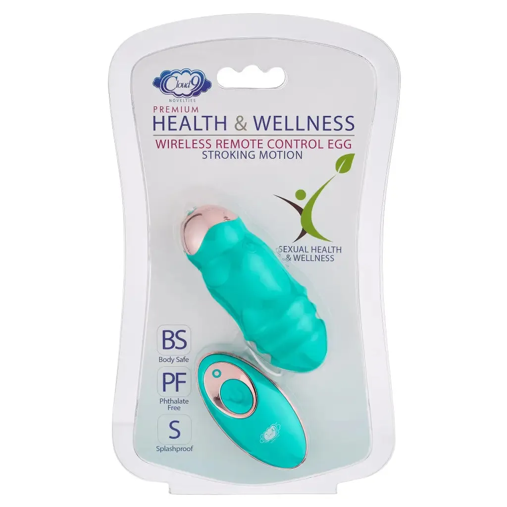 Optimized Title: Cloud 9 Health & Wellness Teal Wireless Remote Control Stroking Massage Egg - Ultimate Sensory Experience