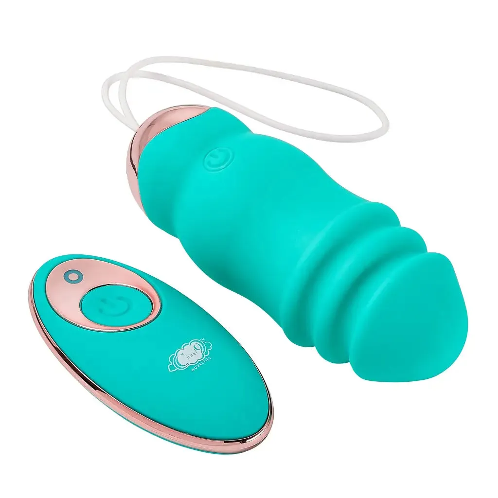 Optimized Title: Cloud 9 Health & Wellness Teal Wireless Remote Control Stroking Massage Egg - Ultimate Sensory Experience