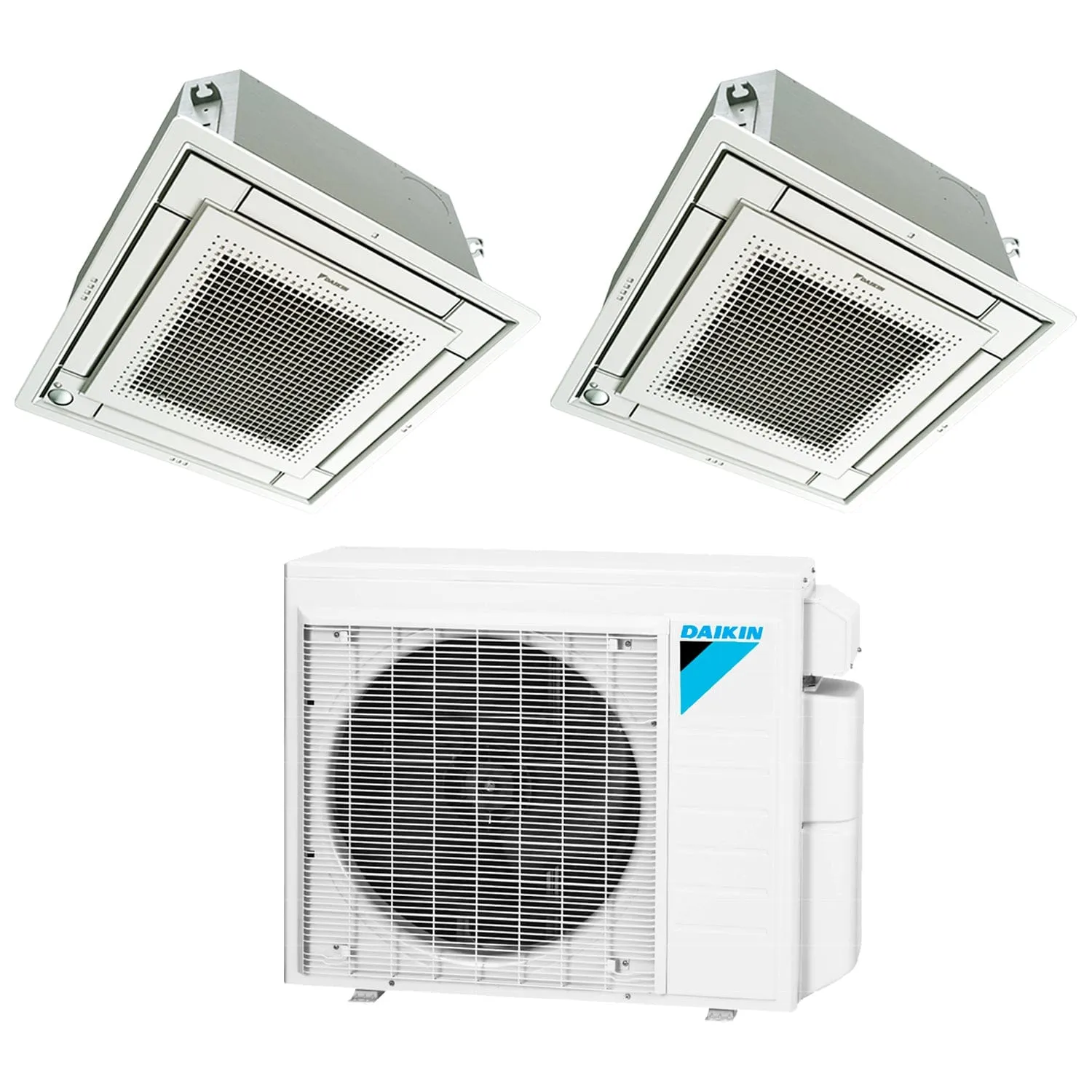 Daikin 2-Zone Ceiling Cassette Ductless Mini-Split 18000 BTU Heat Pump Air Conditioner 12k   12k- 16 SEER2