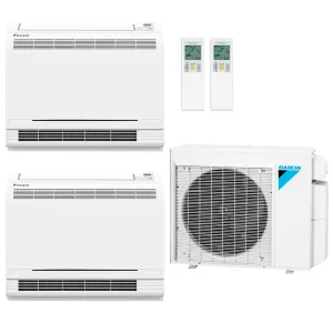 Daikin 2-Zone Floor Standing Ductless Mini-Split 18000 BTU Heat Pump Air Conditioner 9k   9k - 16 SEER2