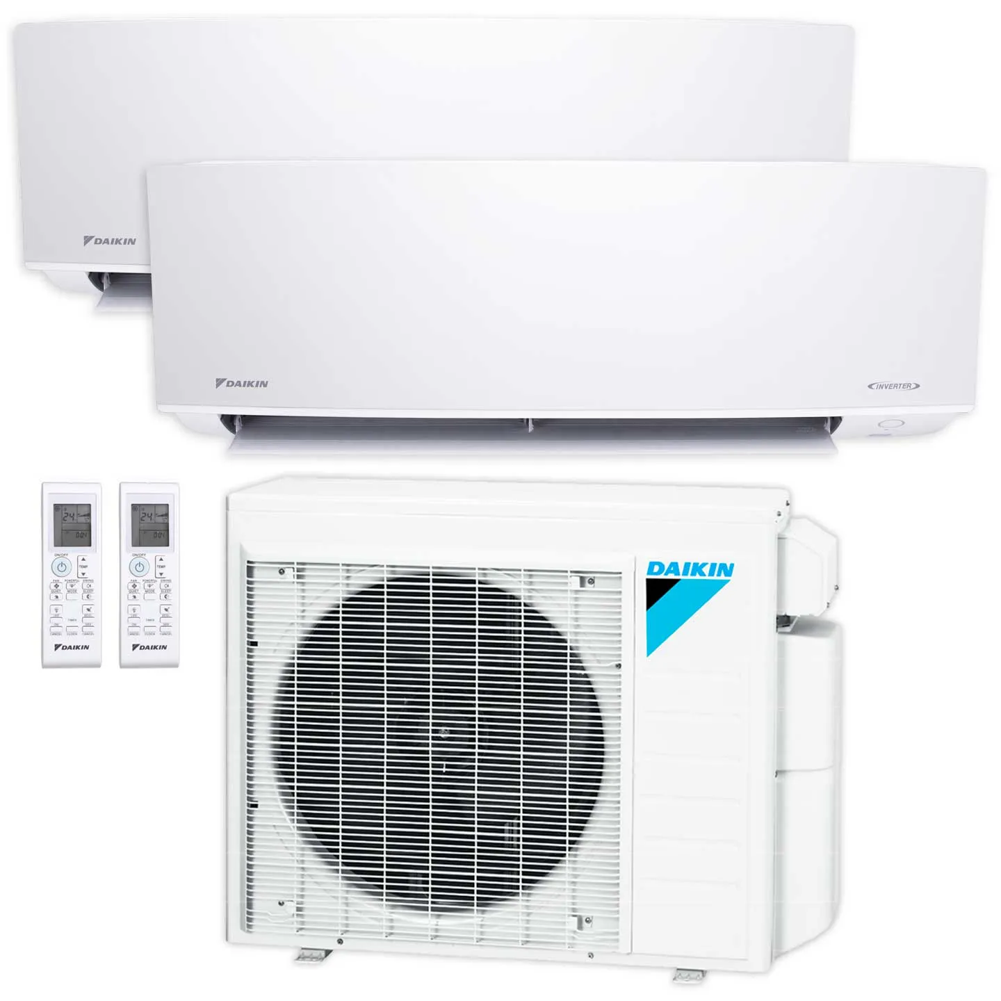 Daikin 2-Zone Wall Mounted Ductless Mini-Split 18000 BTU Heat Pump Air Conditioner 9k   9k - 17 SEER