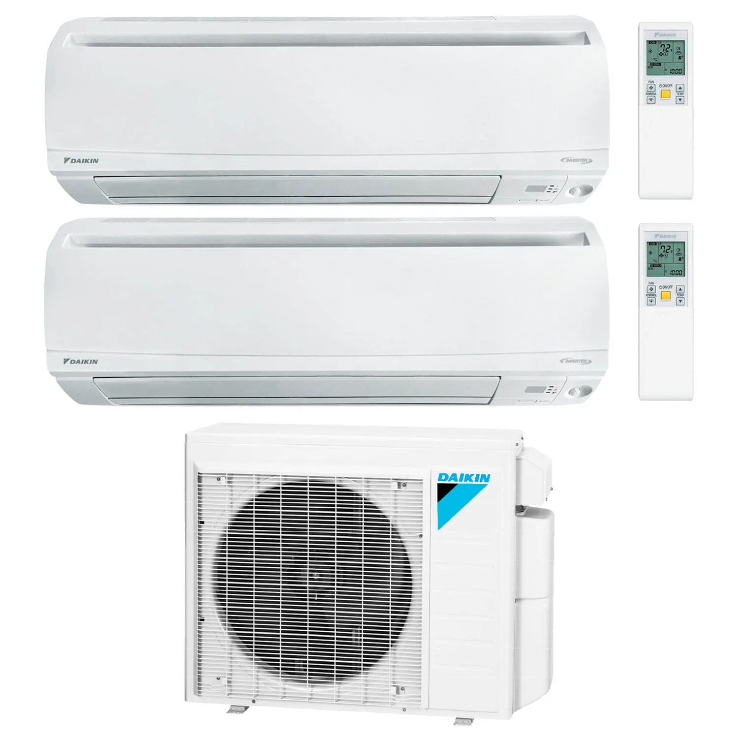 Daikin 2-Zone Wall Mounted Hyper Heat Ductless Mini-Split 18000 BTU Heat Pump Air Conditioner 7k   9k - 16 SEER2