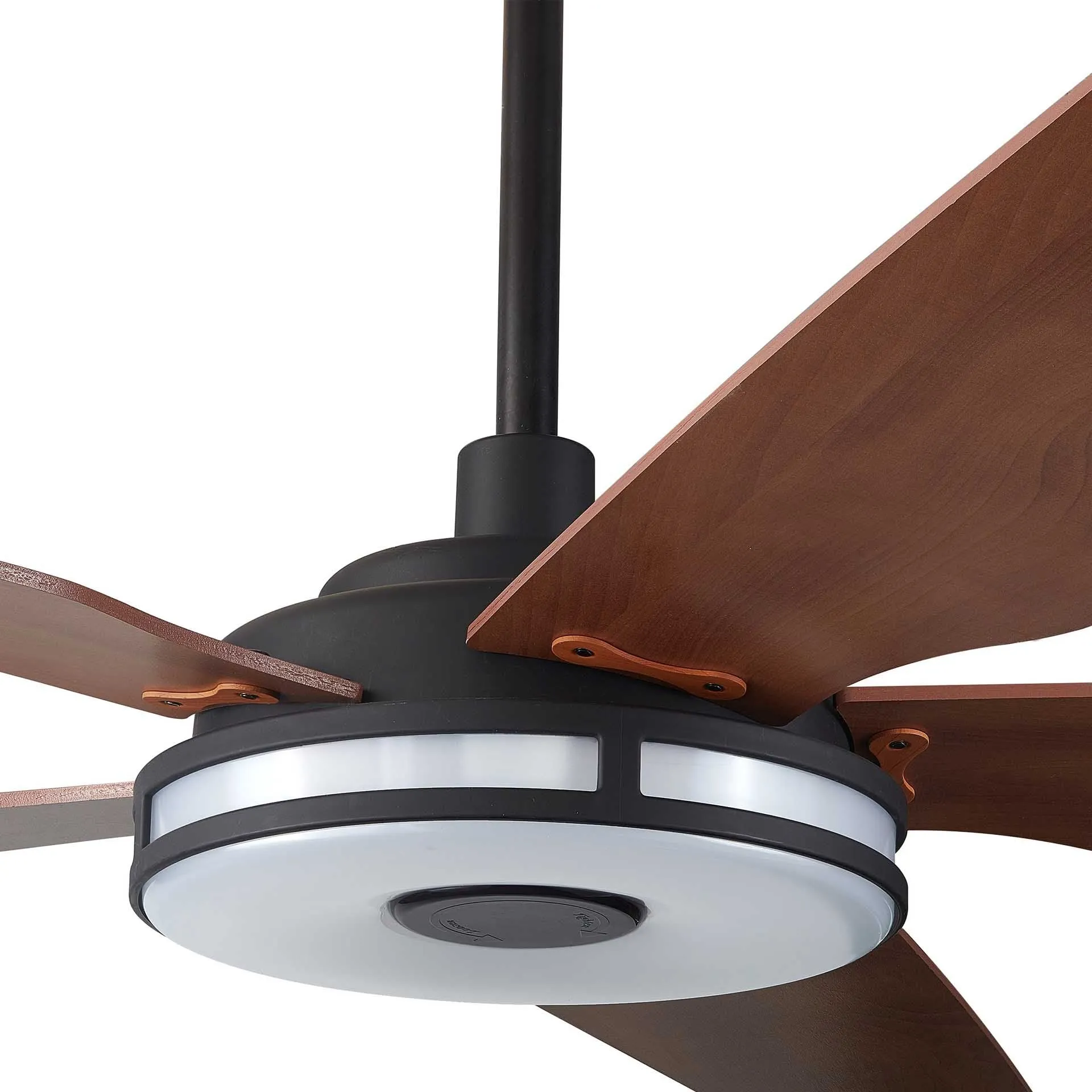 ELIRA 52 inch 5-Blade Smart Ceiling Fan with LED Light Kit & Remote - Black/Wood Grain