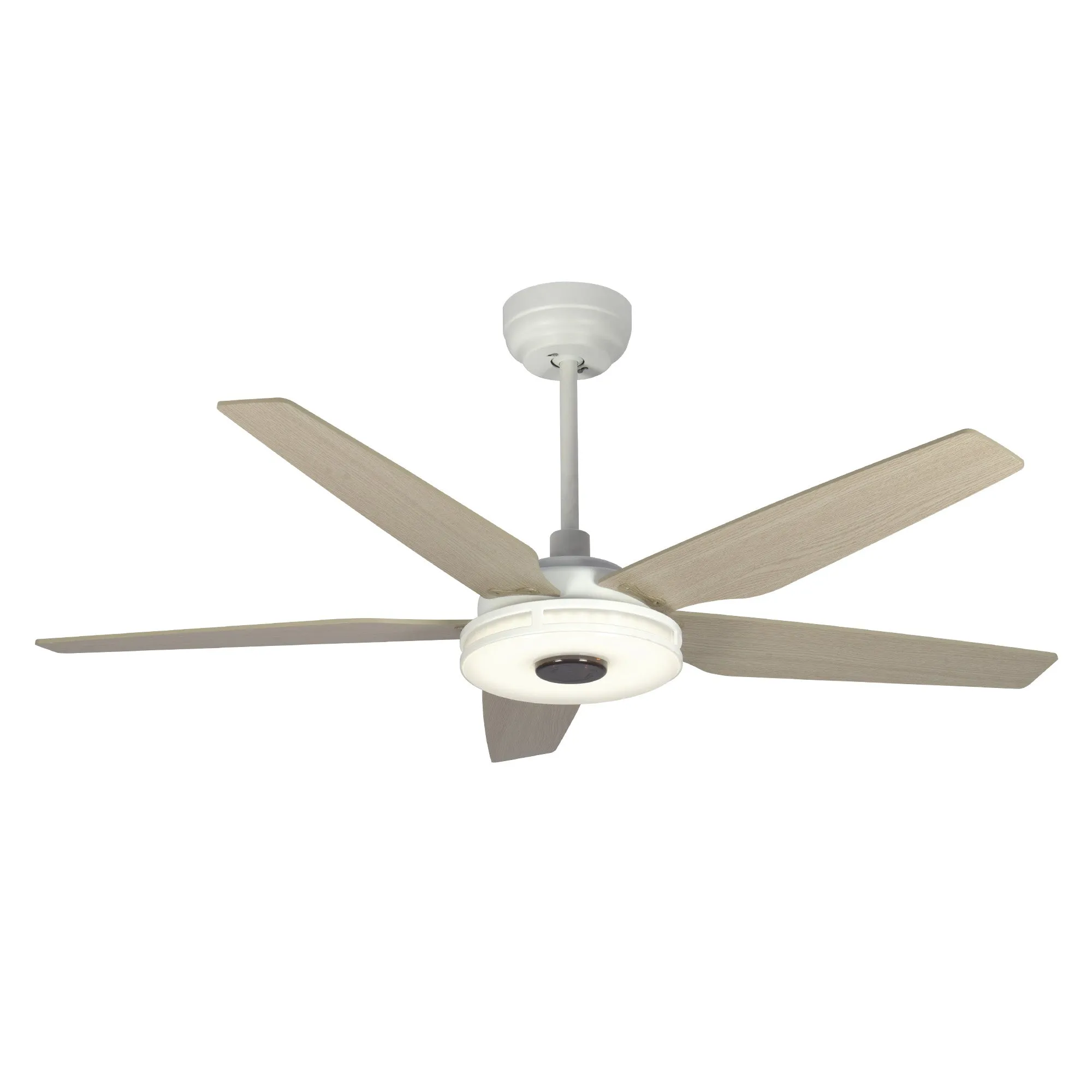 ELIRA 56 inch 5-Blade Smart Ceiling Fan with LED Light Kit & Remote - White/Gray Wood