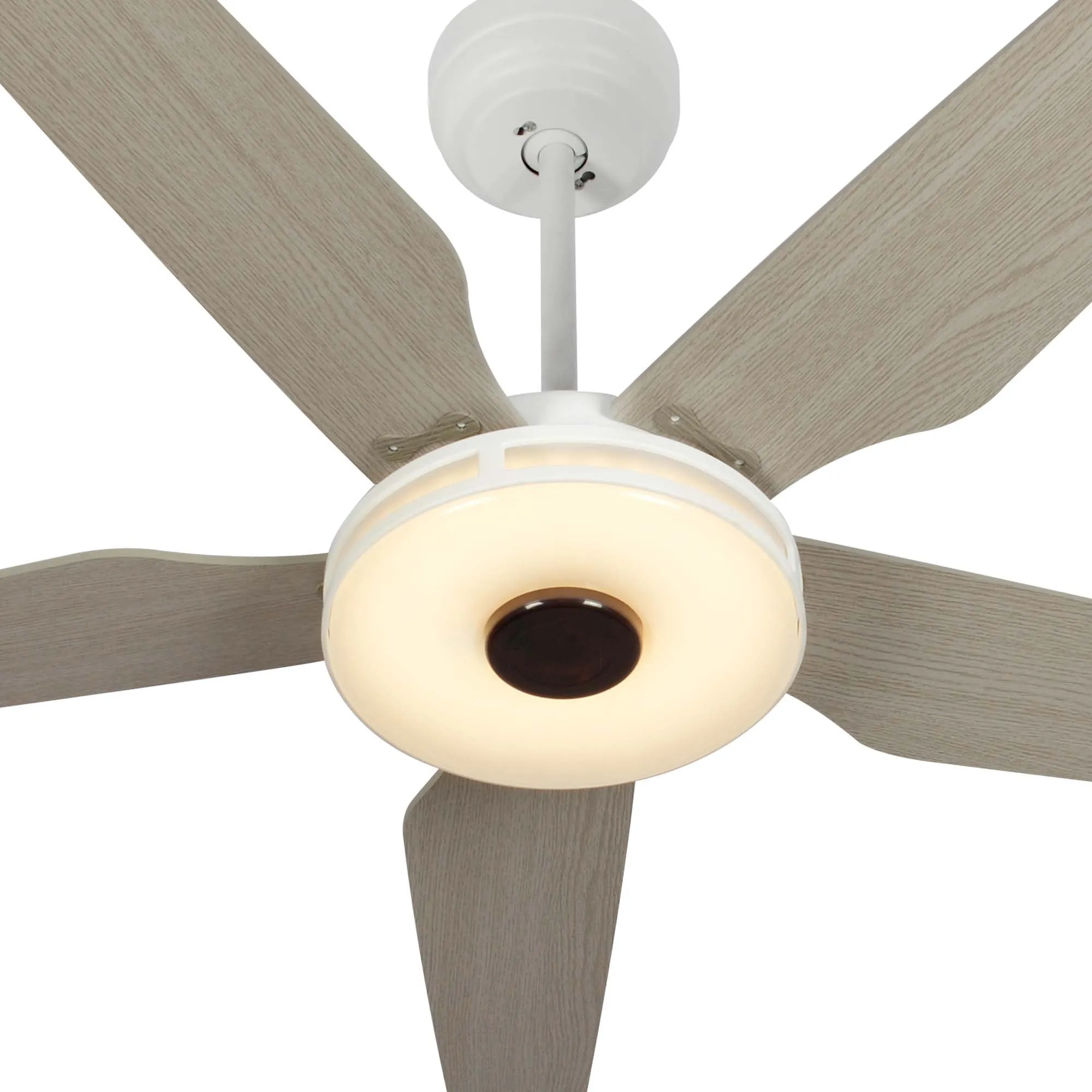 ELIRA 56 inch 5-Blade Smart Ceiling Fan with LED Light Kit & Remote - White/Gray Wood