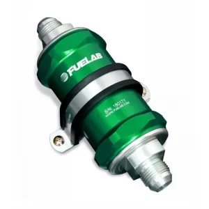 FUELAB 81823-6 In-Line Fuel Filter (10AN in/out, 3 inch 100 micron stainless steel element) Green