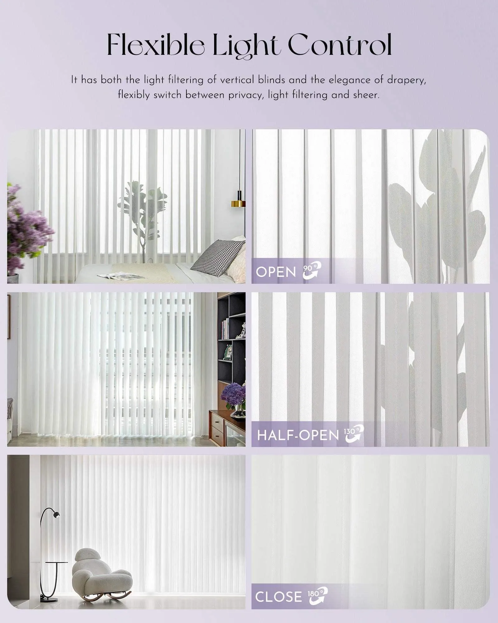 Graywind Smart Sheer Vertical Blinds | Classic Series | Customizable