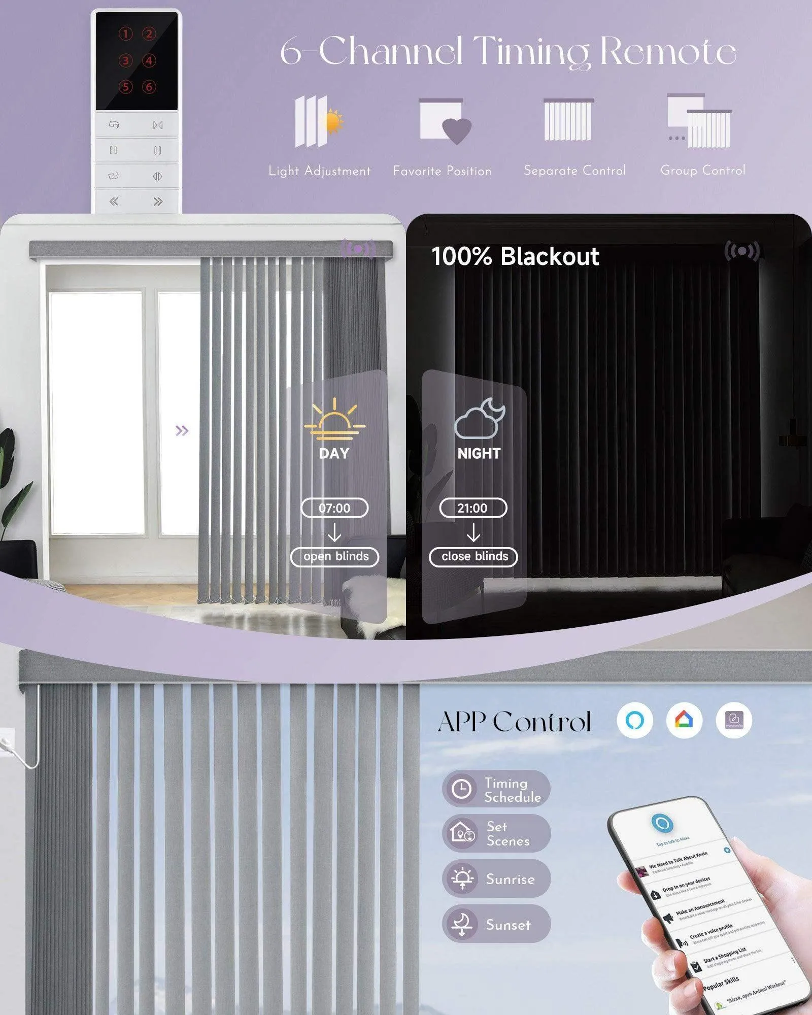 Graywind Smart Vertical Blinds | Blackout Series | Customizable