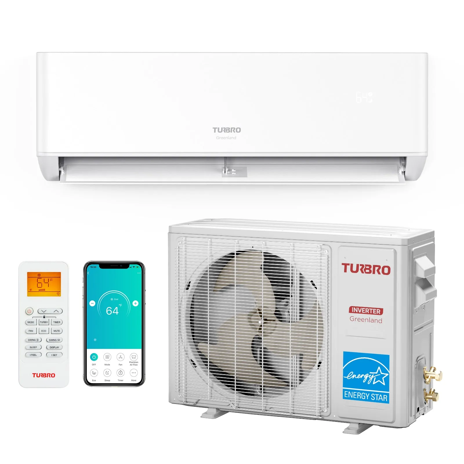 Greenland 9000 BTU WiFi Ductless Mini Split AC with Heat Pump