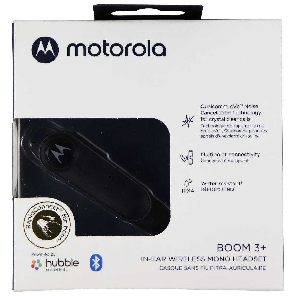 Motorola (Boom 3 ) In-Ear Wireless Mono Headset w/ Alexa/Siri/Assistant - Black