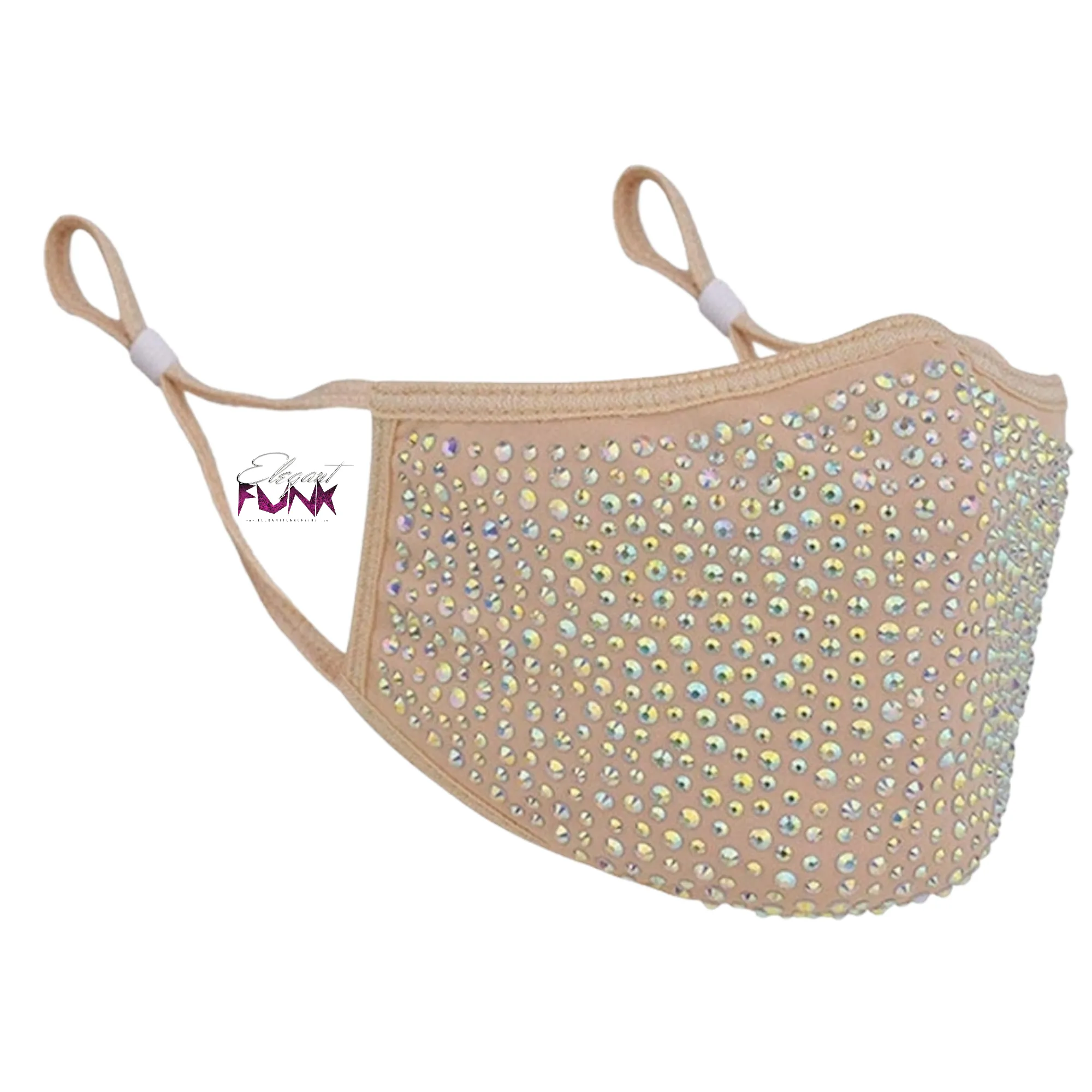 Rhinestone Face Mask, Nude