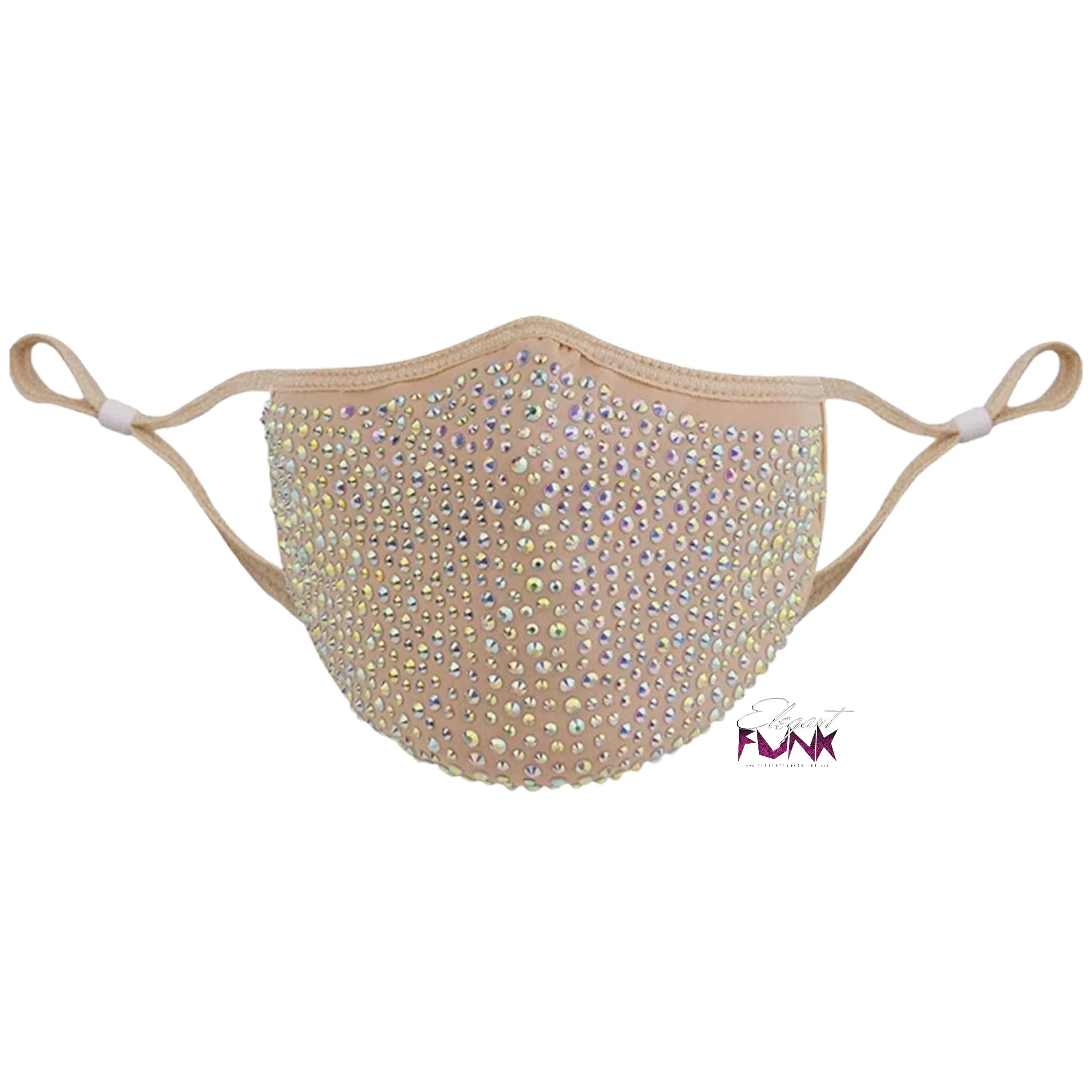 Rhinestone Face Mask, Nude