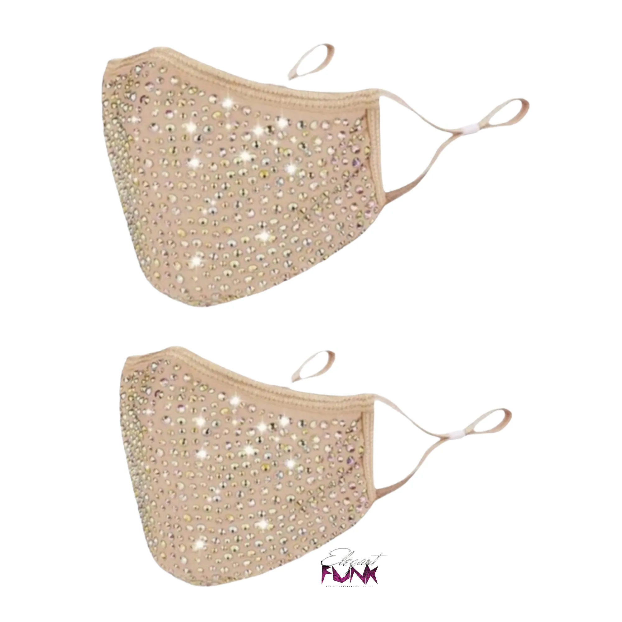 Rhinestone Face Mask, Nude