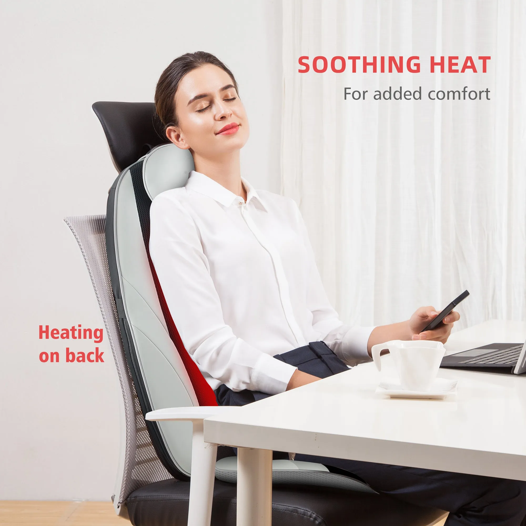 Snailax Smart App Control Shiatsu Back Massage with Heat -256H-APP