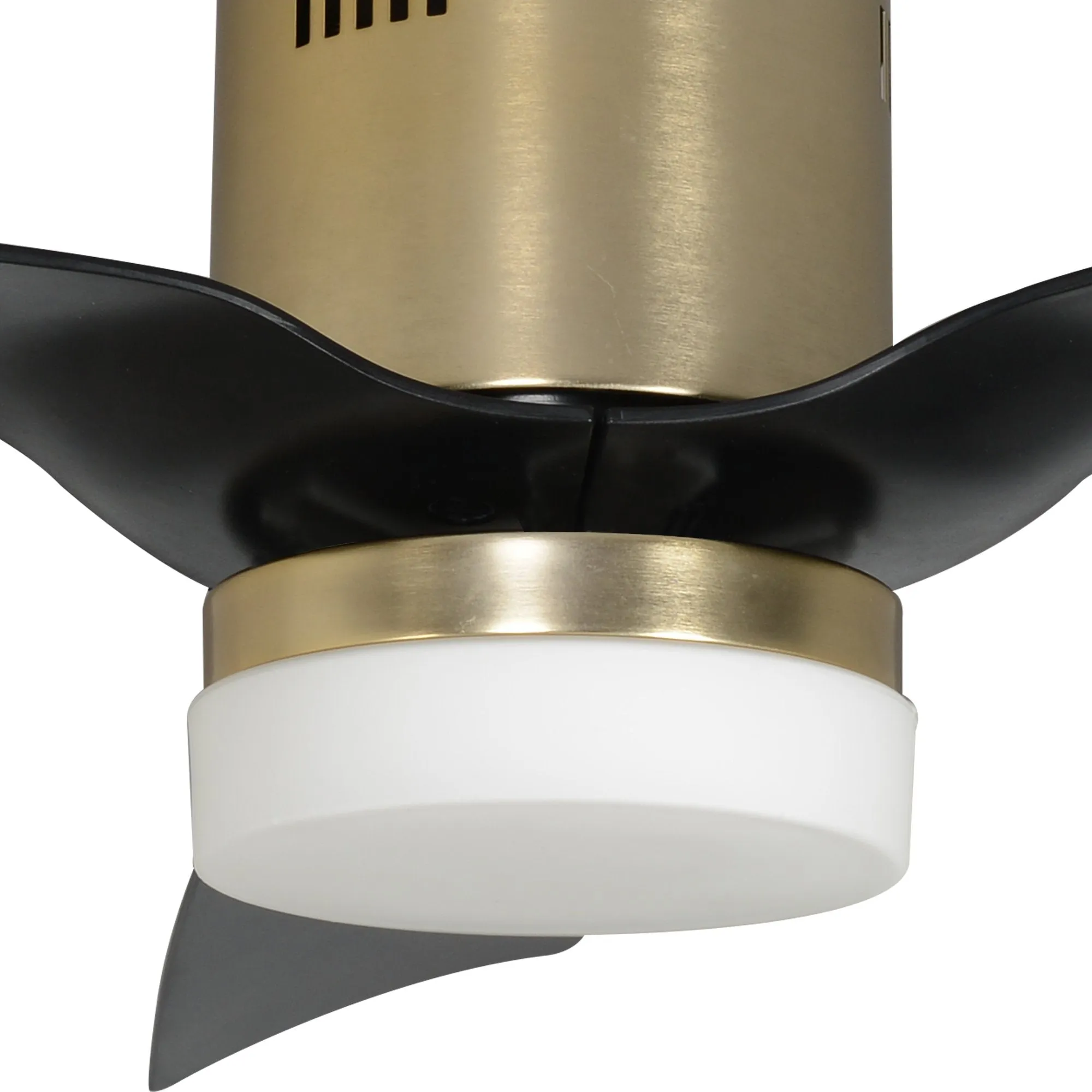 SPEZIA 52 inch 3-Blade Flush Mount Smart Ceiling Fan with LED Light Kit & Remote - Gold/Black