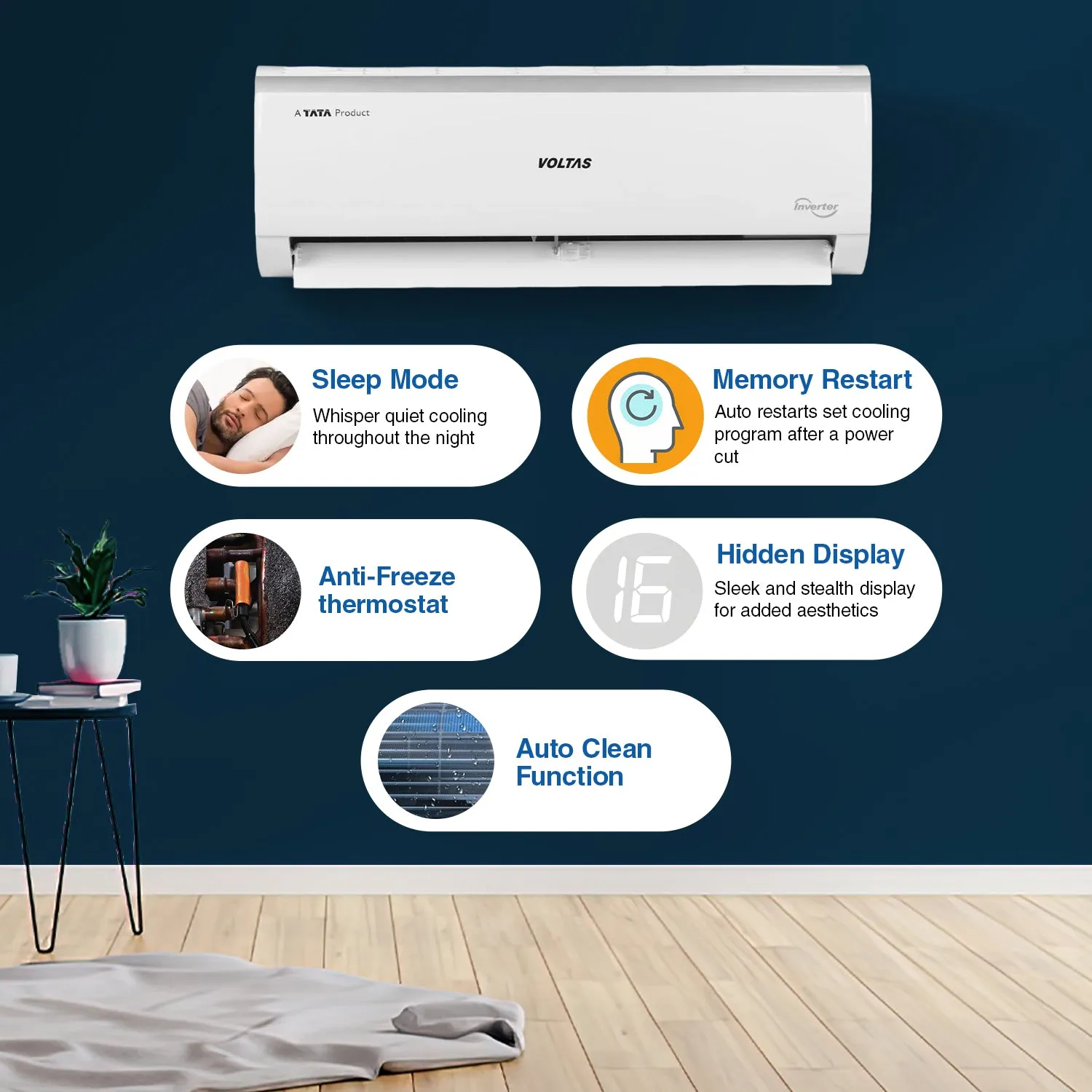 Voltas Vectra Elite 185V 1.5 Ton 5 Star Adjustable Inverter Split AC - Energy Efficient Cooling Solution