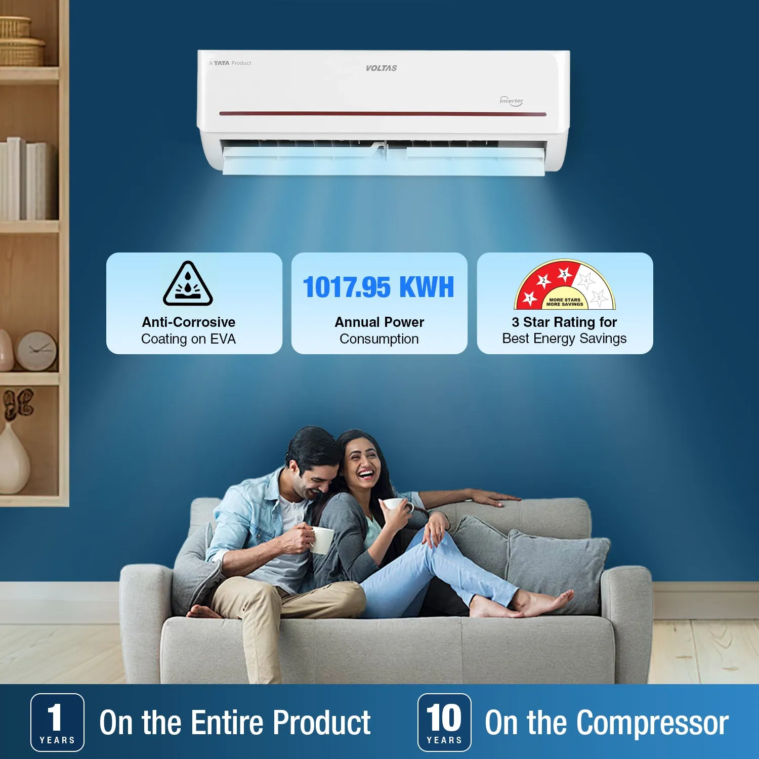 Voltas Fixed Speed Split AC, 1.5 Ton, 3 star - 183 Vectra Prism