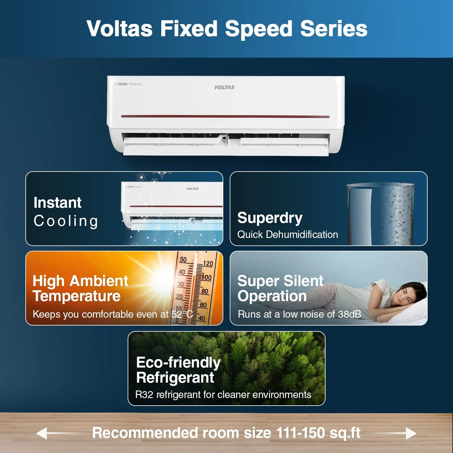 Voltas Fixed Speed Split AC, 1.5 Ton, 3 star - 183 Vectra Prism