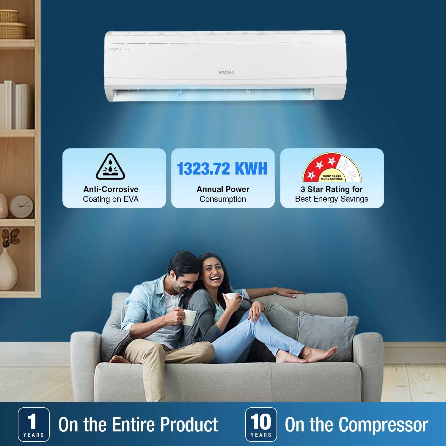 Voltas Fixed Speed Split AC, 2 Ton, 3 star - 243 Vectra Plus