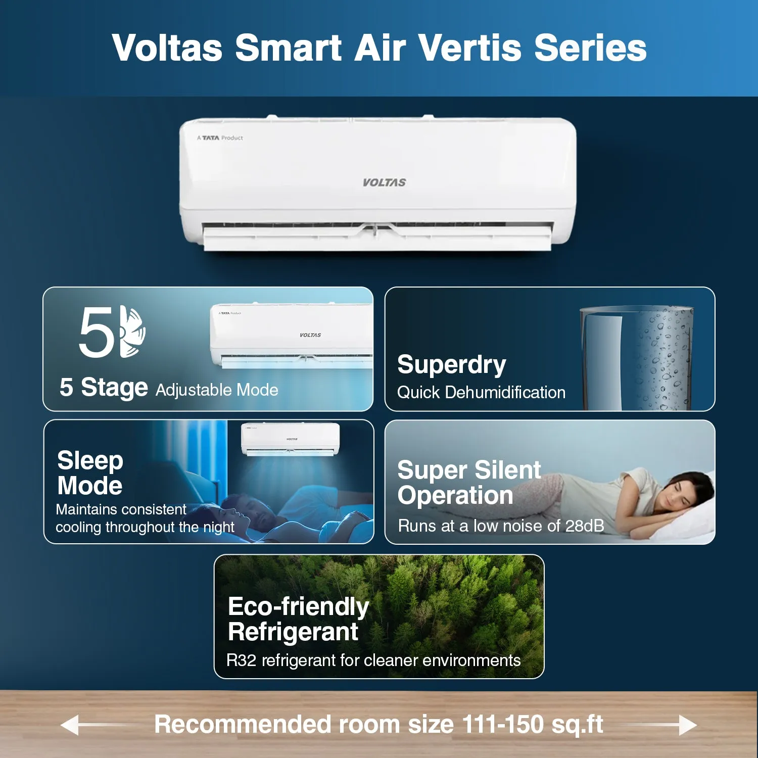 Voltas SmartAir Inverter AC, 1.5 Ton 3 star - 183V Vertis Emerald-1