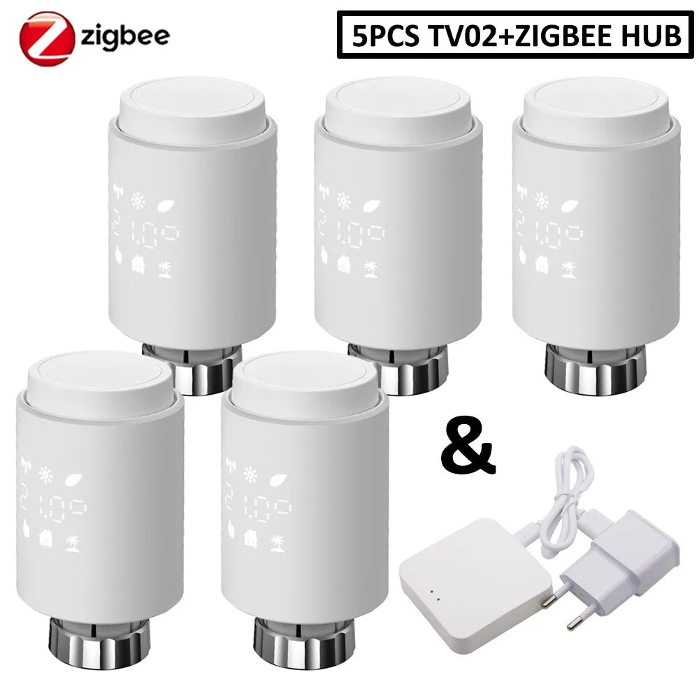 ZigBee3.0 Smart WIFI Thermostatic Radiator Valve Actuator TRV Programmable Temperature Controller Alexa Tuya Google Assistant